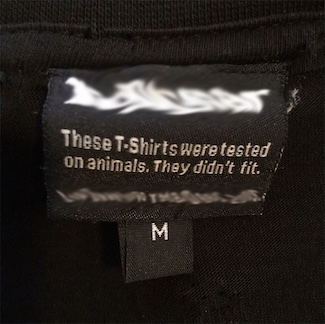 a fun and funny clothing label with a positive message