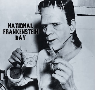A tea and toast breaking during filming of Frankenstein, on National Frankenstein day in the USA