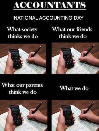 a fun parody of what people think accountants do for national accounting day in November 