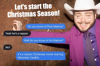 A fun Post Malone meme for the Christmas season