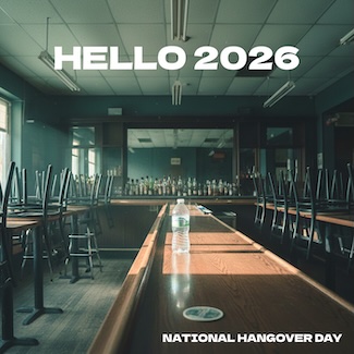 an empty local bar with sunshine coming in the window, and one bottle of water on the bar