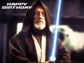 Sir Alec Guinness as Obi-Wan, from Star Wars,  to celebrate his birthday on April 2nd