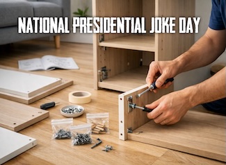 A man piecing together a DIY cabinet  with he various fasteners and boards on the floor in front of him